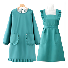 특별한상점 러블리 프릴 다용도 방수 앞치마 + 라운드 넥 긴팔 세트, 민트그린 문구/오피스/미술/화방용품 반품 최저가 16,370원