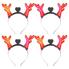 스투피드 크리스마스 머리띠 LED 루돌프 뿔, 혼합색상, 4개 문구/오피스/파티/이벤트 반품 최저가 3,530원