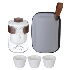 플라라 휴대용 찻잔 + 파우치 세트, 화이트, 1세트, 공도배 + 거름망 + 찻잔 3p + 파우치 주방용품/커피잔/찻잔 반품 최저가 13,190원