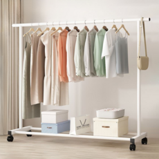 루만 튼튼한 철제 스탠드 이동식 행거 1단 1500, 화이트 홈인테리어/드레스룸 반품 최저가 18,810원