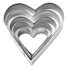 쿠리풀 스텐 쿠키 커터 하트 5종 세트, 1세트 주방용품/주방조리도구 반품 최저가 6,990원