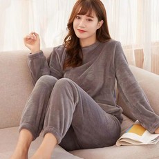 씨오브비 여성용 포근하고 두꺼운 벨벳 파자마 잠옷 세트 패션의류/잡화/속옷/잠옷 반품 최저가 7,020원