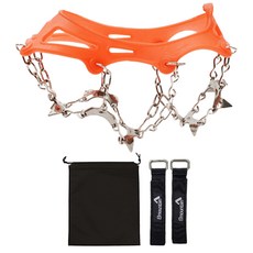 엘마운틴 15 포인트 체인 등산 아이젠 2p + 파우치 + 스트랩 2p 세트, 오렌지(아이젠) 스포츠/레저/등산/아웃도어 반품 최저가 15,300원