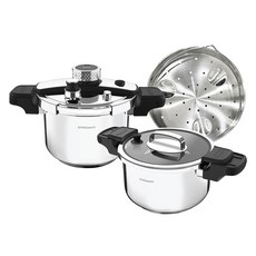 스트로만 스마트 압력솥 4.5L + 3L + 압력 뚜껑 + 진공 뚜껑 + 찜판 멀티 세트, 스텐, 1세트 주방용품/냄비/프라이팬 반품 최저가 214,410원