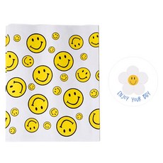 인디케이 해피 스마일 구디백 + 스티커 세트, 혼합색상, 20세트 문구/오피스/데코/포장용품 반품 최저가 4,300원