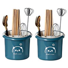 묘먀미 곰티 분리형 원형 이중 물빠짐 수저통 FM086, 블루, 2개 주방용품/수저통/수저받침 반품 최저가 9,890원