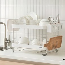 한샘 와이드 시스템 식기건조대, 2단, 흰색, 1개 주방용품/주방수납/정리 반품 최저가 75,240원