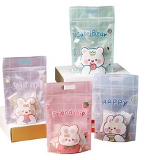 캐릭터 손잡이 지퍼팩 선물봉투 50p, 큐트애니멀, 1세트 문구/오피스/데코/포장용품 반품 최저가 5,930원