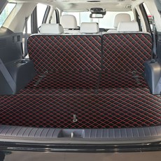 아이빌 8인승 자동차 트렁크매트 풀세트 3열 수동폴딩, 더뉴 팰리세이드, 블랙 + 레드스티치 자동차용품/인테리어 반품 최저가 48,050원