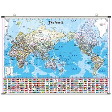 지도닷컴 족자형 학습 행정 만국기 세계지도 중 150 x 110 cm + 최신 대한민국 전도 + 케이스 세트, 1세트 문구/오피스/학용품/수업준비 반품 최저가 31,680원