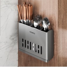 리앤메이드 물빠짐 수저통 벽걸이형 3구, 그레이, 1개 주방용품/수저통/수저받침 반품 최저가 7,010원
