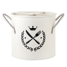 마더브띠 원형 4구 스틸 다용도 보관함 수저통 AE20619, 화이트, 1개 주방용품/수저통/수저받침 반품 최저가 6,950원