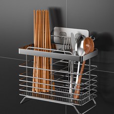 윤코 숟가락 젓가락 스테인리스 물빠짐 수납 정리 1단 수저통, 1개, 실버 주방용품/주방정리소품 반품 최저가 4,270원