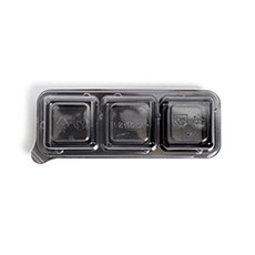 3칸 직사각 블랙 반찬 일회용 포장용기, 50개, 1세트 주방용품/일회용품/종이컵 반품 최저가 10,450원