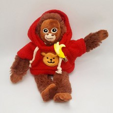 버블리데이 귀여운 원숭이 인형 키링 가방장식, 20cm, 레드 + 바나나핀, 1개 출산/유아동/완구/교구 반품 최저가 6,140원