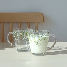 로얄보덴 새꽃 유리 머그컵 350ml, 투명, 2개 주방용품/주방잡화 반품 최저가 9,500원
