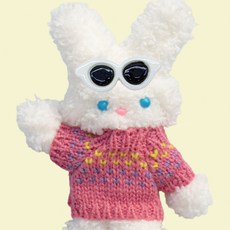 아트니즘 모루인형 꾸미기 소품 니트 옷 + 선글라스 세트, 분홍 + 흰색, 1세트 완구/취미/인형 반품 최저가 4,230원