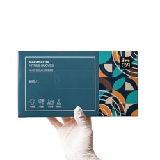 마라나타 니트릴장갑 무분말 알러지프리 다용도 식품용 일회용 주방 위생장갑 100매, 대(L), 1개 주방용품/일회용품/종이컵 반품 최저가 6,430원