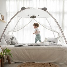 베베데코 원터치 침대겸용 텐트형 모기장 테디 + 부직포 가방, 그레이 홈인테리어/커튼/블라인드 반품 최저가 23,010원