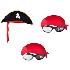 고급 해적 선장 모자 + 해적 두건 안경 세트, 혼합색상, 2세트 문구/오피스/파티/이벤트 반품 최저가 8,720원