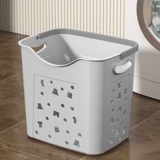대용량 플라스틱 욕실 세탁 바구니, 그레이 생활용품/세탁/청소용품 반품 최저가 8,750원