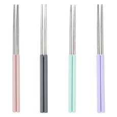 이지실리 컬러 실리콘 핸들 스텐304 진공 젓가락 4벌 세트, 쇼트파스텔, 젓가락 4p, 1세트 주방용품/젓가락 반품 최저가 10,140원