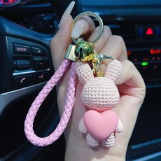 도림 심장 쿵쾅쿵쾅 하트 토끼 자동차 키링, 1개, 핑크 자동차용품/인테리어 반품 최저가 3,670원
