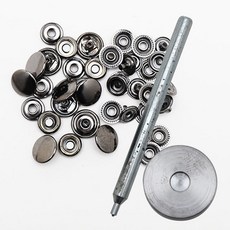 동대문단추왕 링도트 스냅 단추 15mm x 10p + 손몰드 기구 세트, 흑니켈, 1세트 홈인테리어/수예/수선 반품 최저가 22,220원