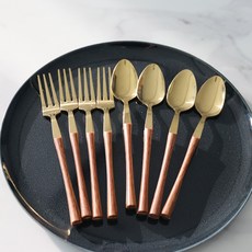 좋은예감 아르센 커트러리 세트 골드B, 1세트, 티스푼 4p + 티포크 4p 주방용품/주전자/커피/티용품 반품 최저가 14,530원