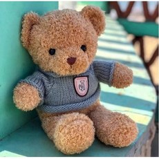 비투윈 클라레인 귀여운 예쁜 인형 니트 곰, 블루, 1개 완구_취미/신생아/영아완구 반품 최저가 7,940원