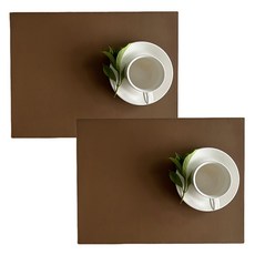 아메리칸로드 모던 럭셔리 가죽 사각 식탁매트, 브라운, 2개, 40 x 30 cm 주방용품/그릇/홈세트 반품 최저가 14,830원