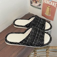 셀인룸 층간 소음 방지 린넨 트위드 거실 슬리퍼, 블랙, 1개 생활용품/생활잡화 반품 최저가 9,100원