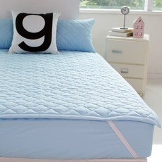 바숨 순면누빔 침대패드, 스카이블루 홈인테리어/침구 반품 최저가 21,200원