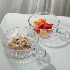 아메리칸로드 편리한 다용도 유리 손잡이접시 2종 세트 YK124, 투명, 1세트 주방용품/그릇/홈세트 반품 최저가 9,670원