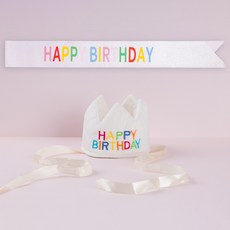 조이파티 생일왕관 + 생일어깨띠 세트, 화이트(왕관), 화이트앤레인보우(어깨띠), 1세트 문구/오피스/파티/이벤트 반품 최저가 7,620원