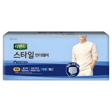 디펜드 남성용 스타일 언더웨어 파워 성인기저귀, 대형, 16개입, 1개 생활용품/생리대/성인용기저귀 반품 최저가 15,410원