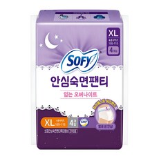 쏘피 안심숙면팬티 입는 생리대, 특대형, 4개입, 1개 생활용품/생리대/성인용기저귀 반품 최저가 2,560원