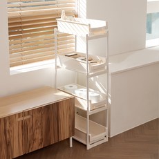 플라팜 국내 제조 싱크인 슬라이드 틈새선반, 아이보리, 4단 홈인테리어/수납/정리 반품 최저가 15,390원