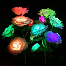 비상 장미꽃 태양광 LED 정원등 RGB 조명 6송이 2p, 화이트 홈인테리어/야외가구/소품 반품 최저가 13,480원