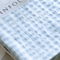 까사베르데 천팜 대폭 30수 선염면 베닛 체크 리플 원단 1484, 스카이블루, 1개 홈인테리어/원단 반품 최저가 4,080원