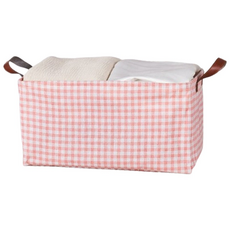 타미나요 편리한 빨래바구니, 핑크 그리드 생활용품/세탁/청소용품 반품 최저가 6,320원