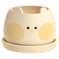 홈플로우 파스텔 톤 곰 디자인 인테리어 다육이 미니 화분, 옐로우, 1개 홈인테리어/원예/가드닝 반품 최저가 10,440원