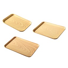 나무패턴 플라스틱 쟁반 트레이 3종 세트, 베이지, 1세트 주방용품/쟁반/베드트레이 반품 최저가 11,450원