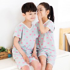 이라인 아동용 학생 냉감 통기성 슈가하트 반팔 잠옷 상하 세트 출산/유아동/유아동패션 반품 최저가 6,230원