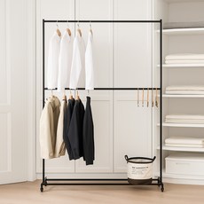 라이크하우스 스탠드 옷걸이 2단 튼튼한 원룸 옷가게 이동식 행거, 블랙 홈인테리어/침실가구 반품 최저가 17,480원