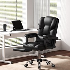 코멧 발받침이 있는 컴퓨터 중역의자, 블랙 문구/오피스/사무용품 전문관 반품 최저가 64,470원