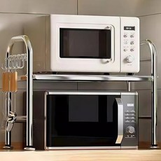 윤코 넓은 와이드 전자레인지 수납 주방 정리대, 실버, 1개 주방용품/주방수납/정리 반품 최저가 21,570원