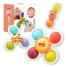 키저스 빙글빙글스핀팝 흡착회전딸랑이 영유아 스피너, 햇님,꿀벌,당근, 1 완구_취미/신생아/영아완구 반품 최저가 7,380원