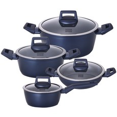 쿠킨 인덕션 그린우드 냄비세트 4개, 다크블루, 편수냄비 18cm + 양수냄비 20cm + 양수냄비 24cm + 전골냄비 24cm, 1세트 주방용품/냄비/프라이팬 반품 최저가 88,200원
