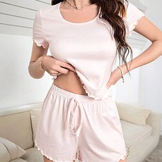 어리플 여성용 부드러운 도트 반팔 상하의 잠옷 세트 패션의류/잡화/속옷/잠옷 반품 최저가 8,990원